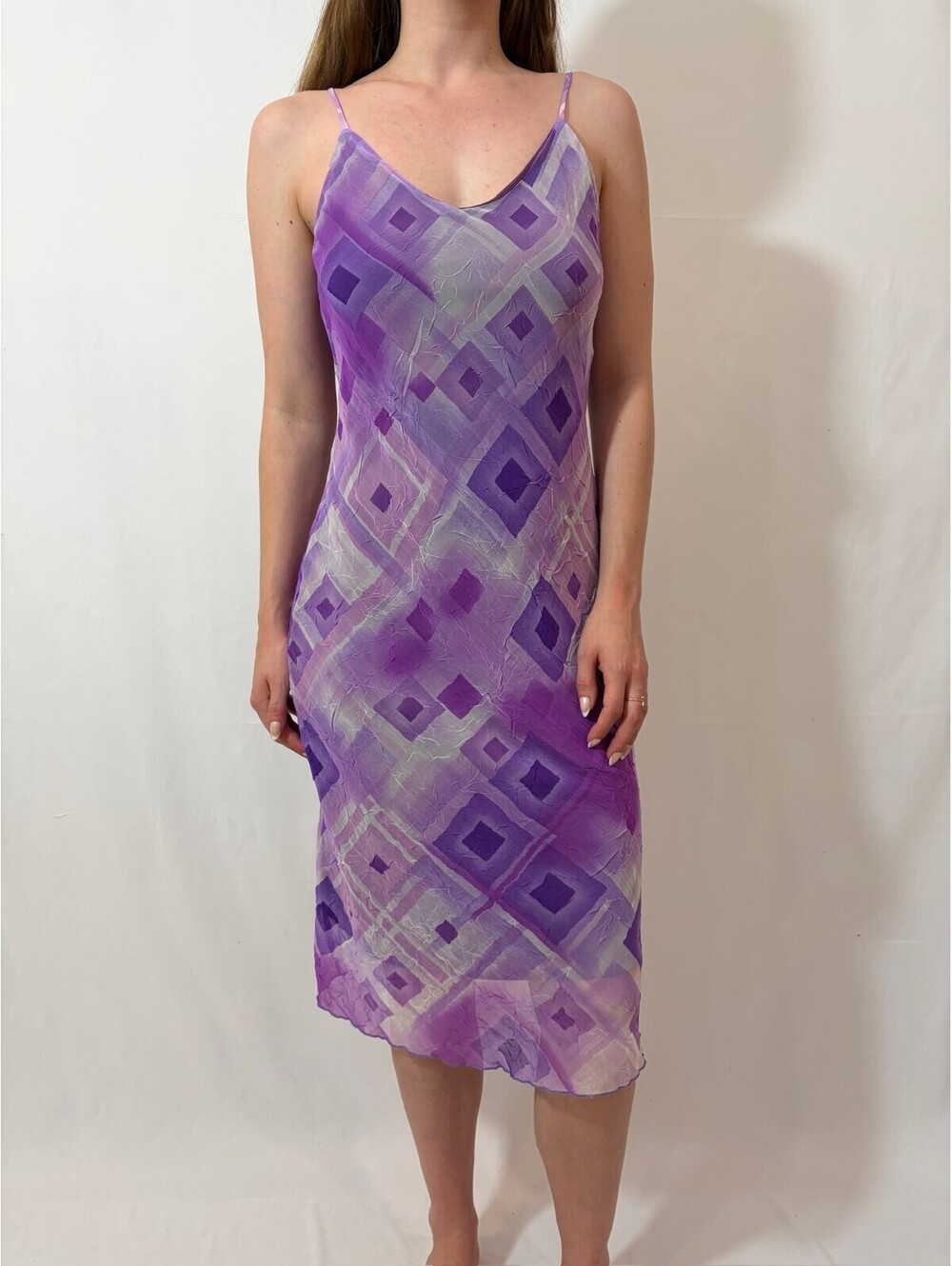 Lilac Purple Geometric Mesh DOuble Layer Fairy Vintage Carrie Bradshaw Dress